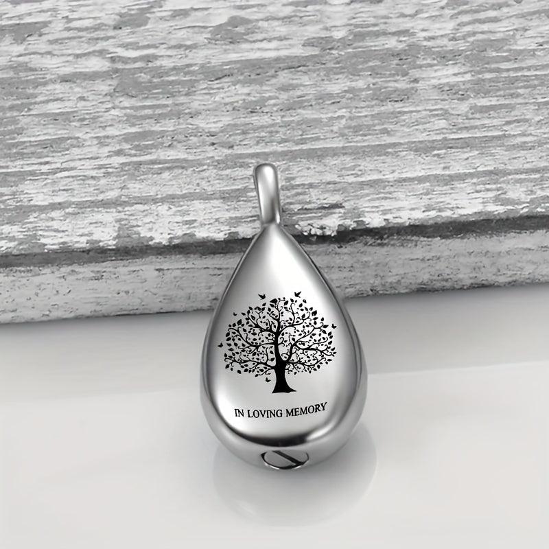 Teardrop Keepsake Ashes Necklace Urn Pendant Cremation Memorial Jewelry