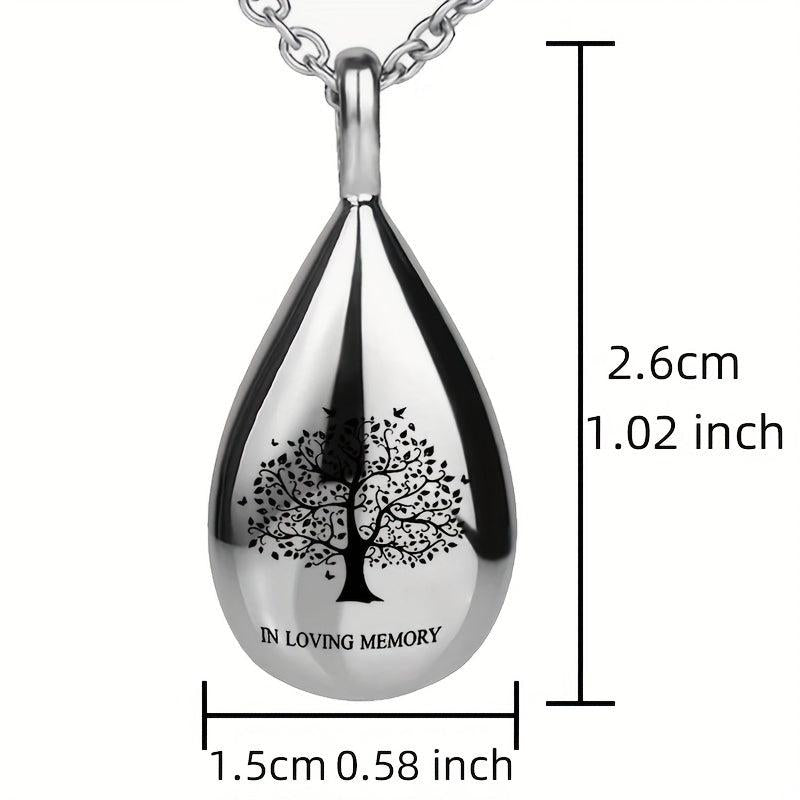 Teardrop Keepsake Ashes Necklace Urn Pendant Cremation Memorial Jewelry
