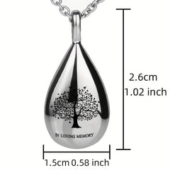 Teardrop Keepsake Ashes Necklace Urn Pendant Cremation Memorial Jewelry