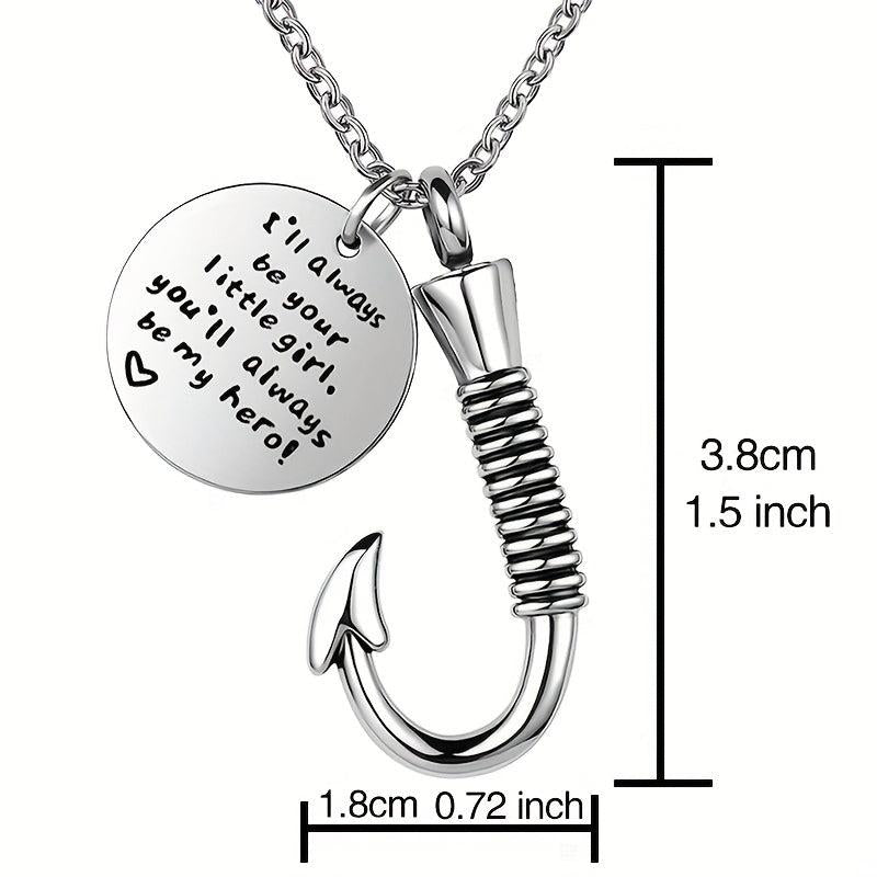 Fish Hook Cremation Urn Necklace - Remember A Loved One