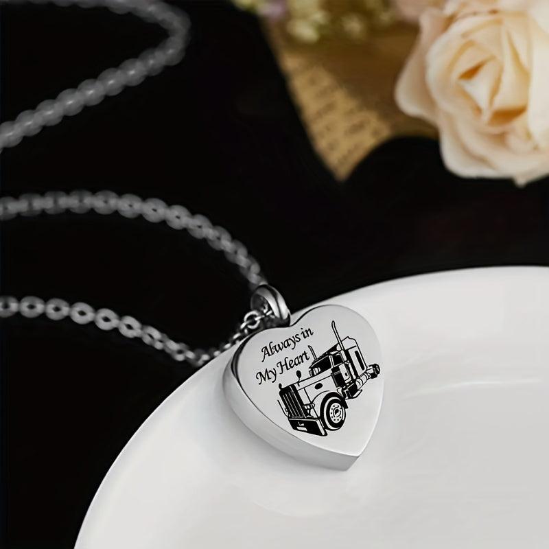 Pet Memorial Heart Urn Necklace with Paw Print for Ashes