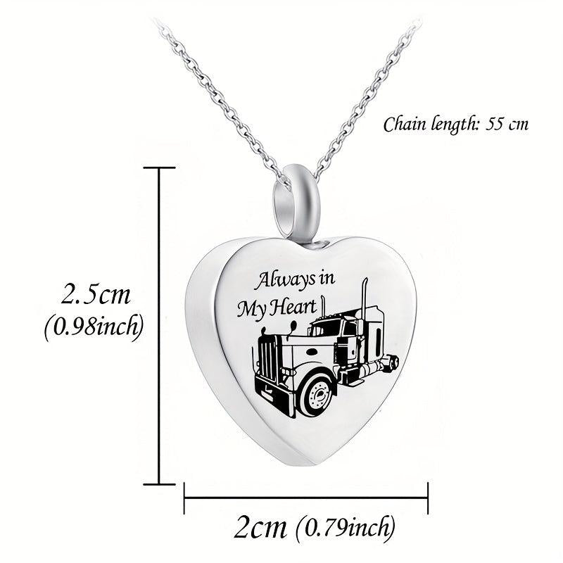 Pet Memorial Heart Urn Necklace with Paw Print for Ashes