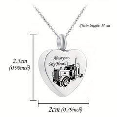 Pet Memorial Heart Urn Necklace with Paw Print for Ashes