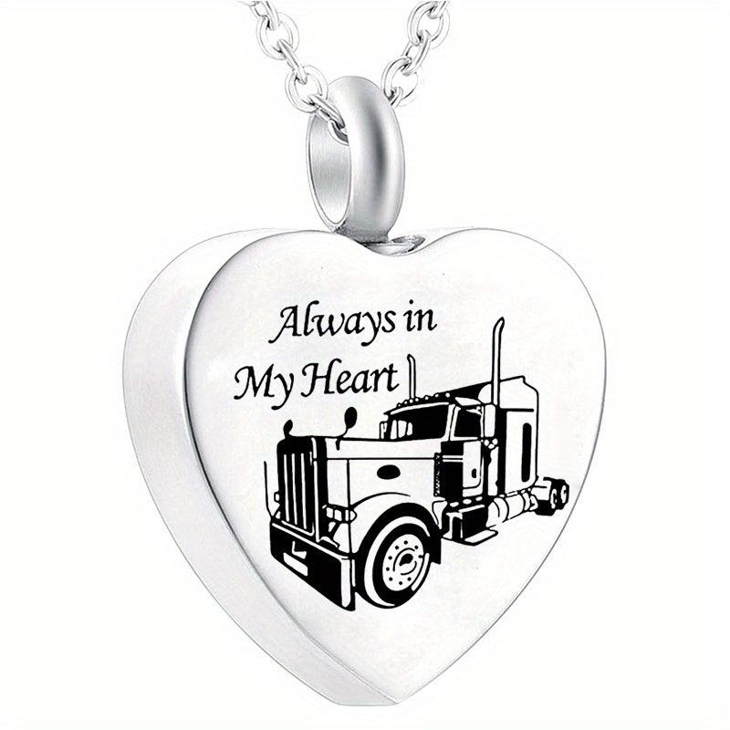 Pet Memorial Heart Urn Necklace with Paw Print for Ashes