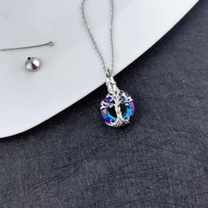 Sterling Silver Tree Of Life Urn Necklace Memorial Jewelry Gift