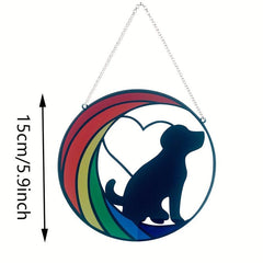 Stained Glass Dog Memorial For Loss Of Dog | Rainbow Bridge Pet Memorial