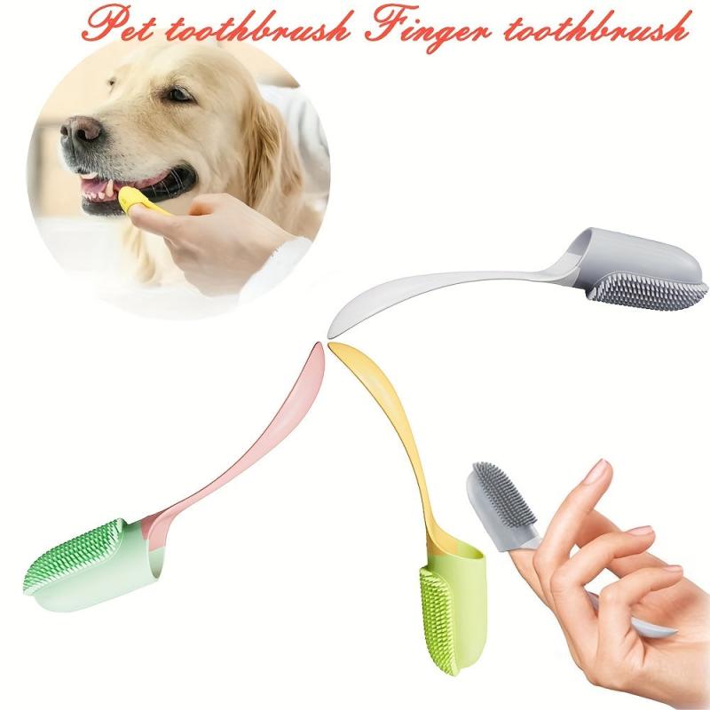 Soft Bristle Dog Toothbrush Handle Reusable Teeth Cleaning Brush