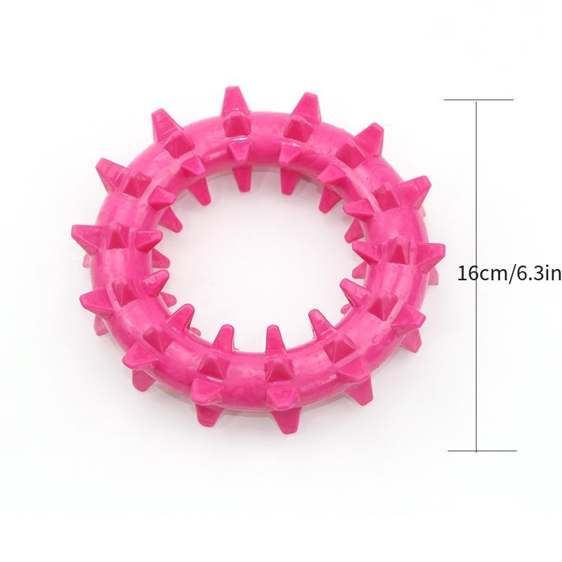 Durable Spiked Ring Pet Toy with Audible Teething Sound