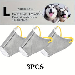 3pcs Dog Muzzles Reusable & Breathable Adjustable Dustproof Face Mask