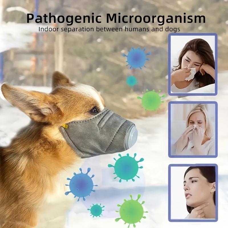 3pcs Dog Muzzles Reusable & Breathable Adjustable Dustproof Face Mask