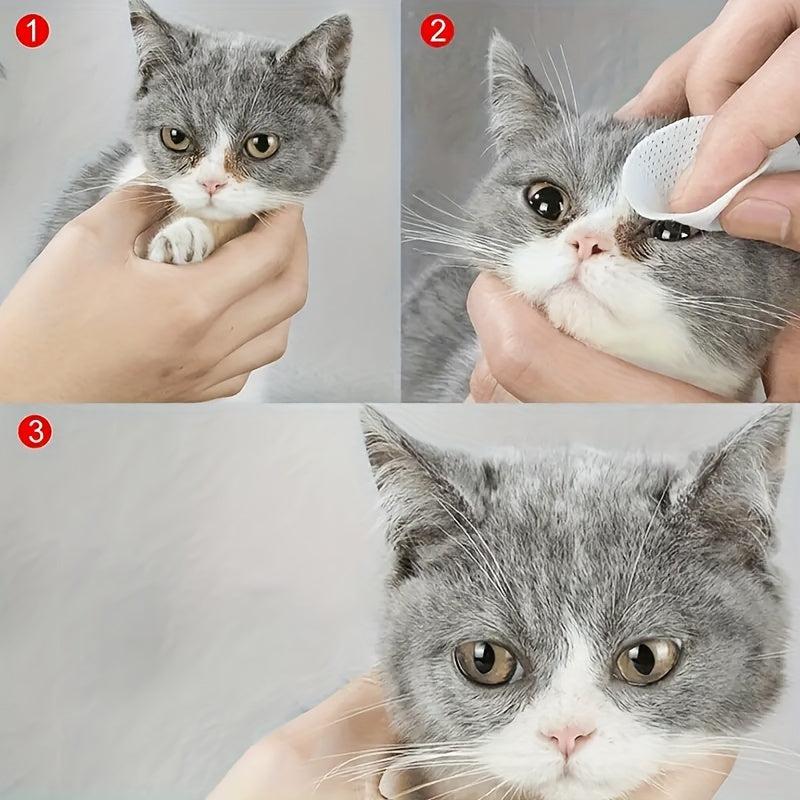 130PCS Pet Eye Wet Wipes Dog Cat Tear Stain Remover Cleaning Supplies