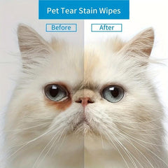 120 Tablets Pet Tear Marks Wipes for Cats and Dogs