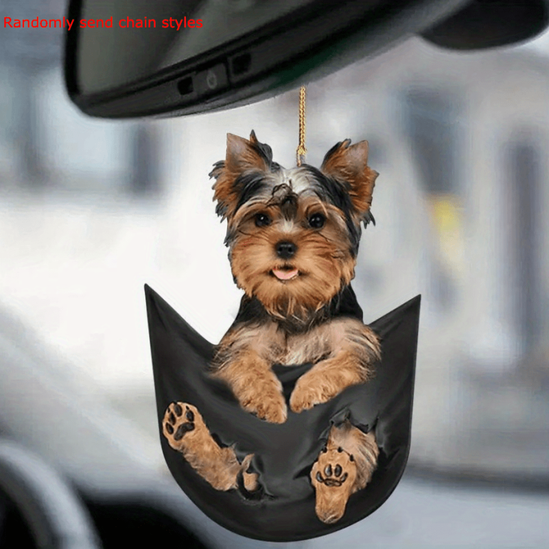 Dog Hanging Ornament Funny Cartoon Car Backpack Chain Rear Animal Pendant
