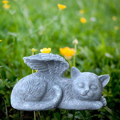 Angel Wings Cat Memorial Statue for Remembrance and Comfort