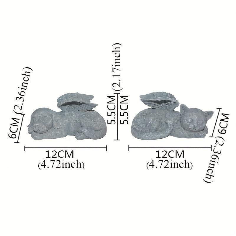 Angel Wings Cat Memorial Statue for Remembrance and Comfort