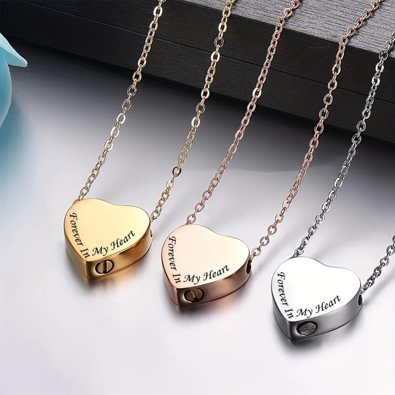 Heart Cremation Necklace Urn Men Women