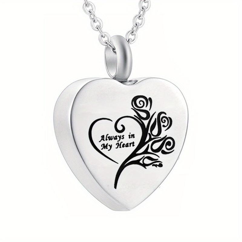 Heart Pendant Cremation Urn Necklace for Cats and Dogs