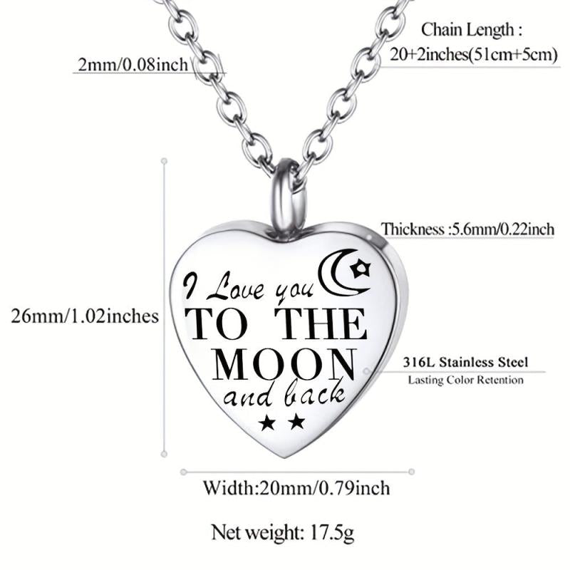 Heart Pendant Cremation Urn Necklace for Cats and Dogs