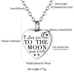Heart Pendant Cremation Urn Necklace for Cats and Dogs
