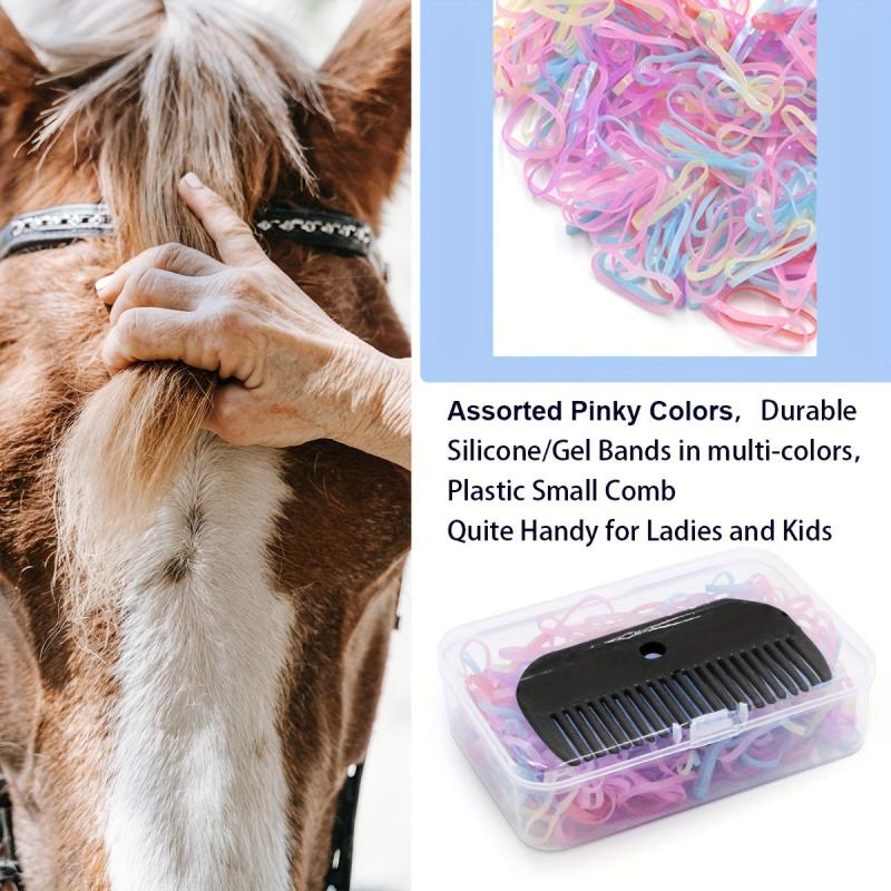 Silicone Rubber Bands & Comb Set for Horses