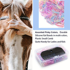 Silicone Rubber Bands & Comb Set for Horses