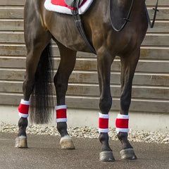 Christmas Horse Leg Sleeve Bubble Fleece Winter Warm Protector