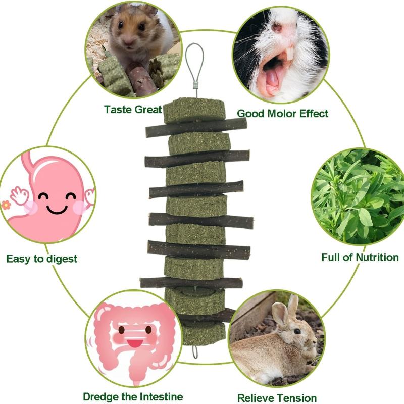 3pc Bunny Rabbit Chew Toys for Teeth Grinding Natural Wood Sticks for Small Pets