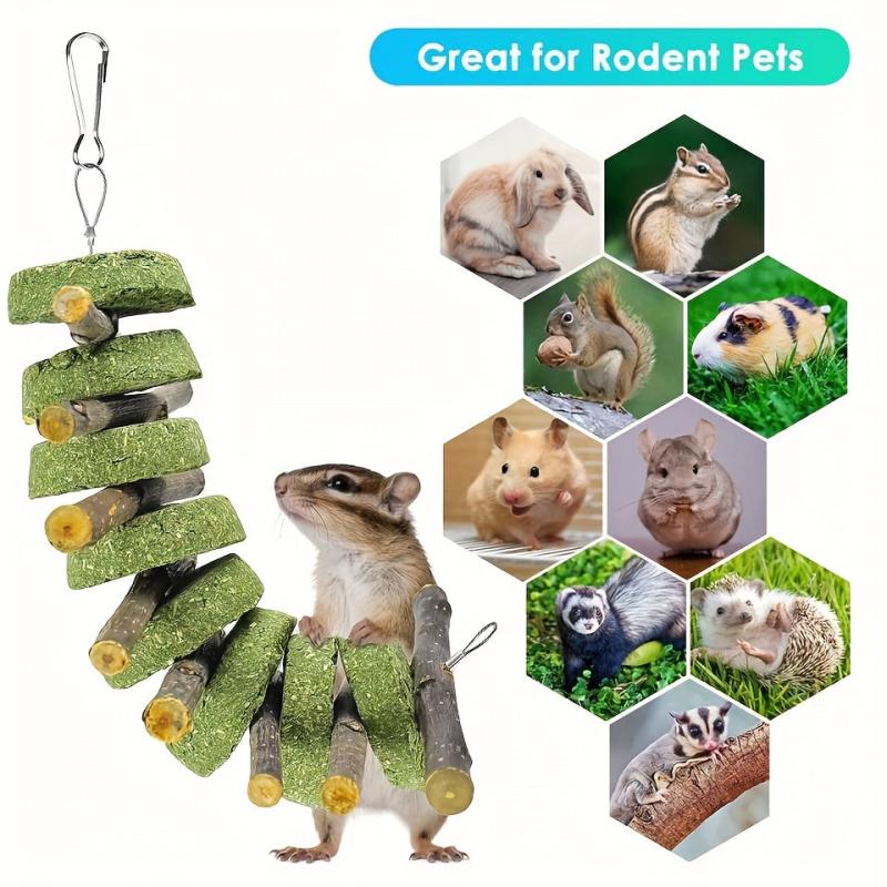 3pc Bunny Rabbit Chew Toys for Teeth Grinding Natural Wood Sticks for Small Pets