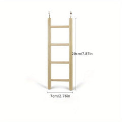 Wooden Parrot Toy Stand with Hamster Ladder