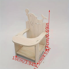Hamster Dining Chair Set Toy Small Animal Pet Wooden Baby Chair
