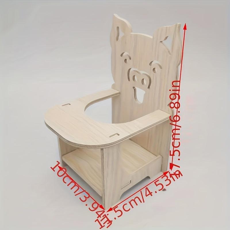 Hamster Dining Chair Set Toy Small Animal Pet Wooden Baby Chair