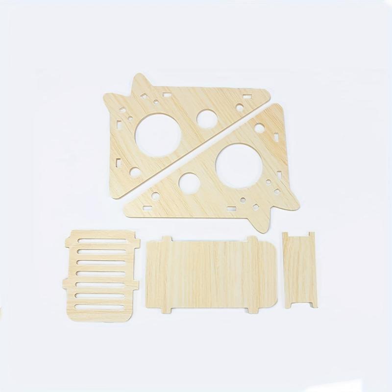 Wooden Hamster House with Ladder and Slide Hideout Toy for Small Animals