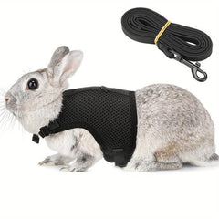 Small Pet Rabbit Harness with Stretchy Leash and Breathable Mesh Vest
