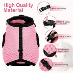 Small Pet Rabbit Harness with Stretchy Leash and Breathable Mesh Vest