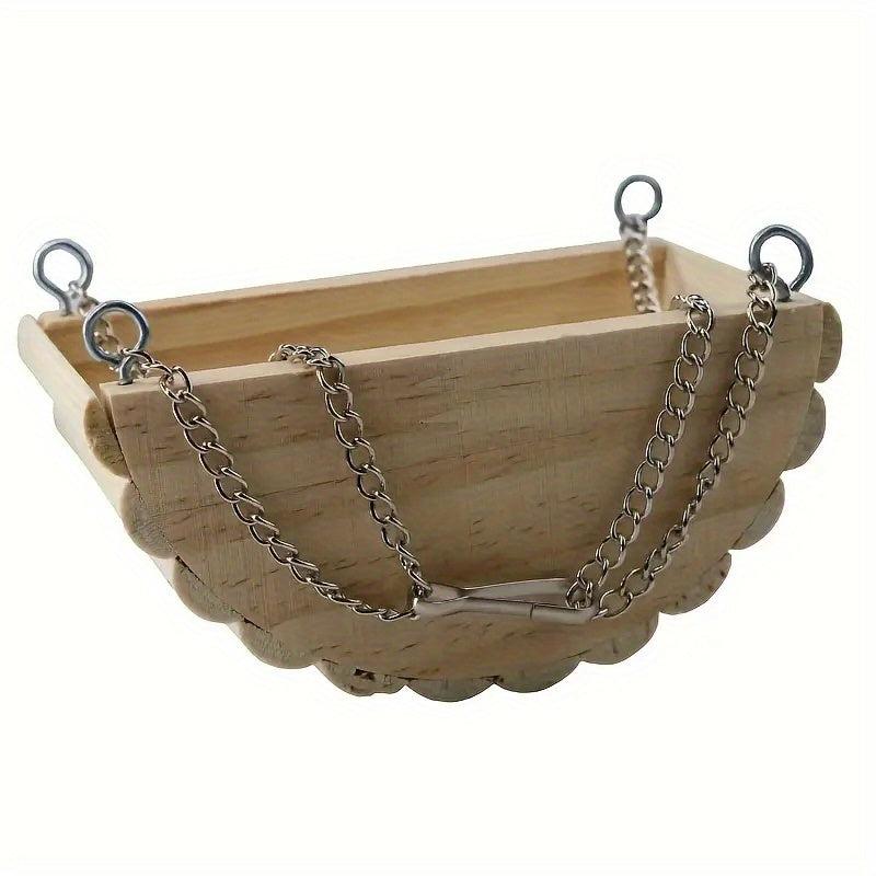 Hamster Wooden Swing Toy Hanging Bed Gerbil Mouse Dwarf Hamster Supplies