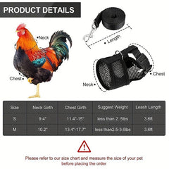 Breathable Chicken Chest Harness With Leash Adjustable Comfortable Strap
