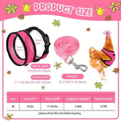 Breathable Chicken Chest Harness With Leash Adjustable Comfortable Strap