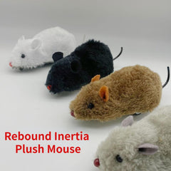2pcs Inertia Plush Mouse Toys w/ Moving Tail for Pet Dog Cat Toy
