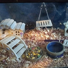 Hamster Wooden House Swing Nest Seesaw Double Villa Toy