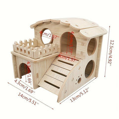 Hamster Wooden House Swing Nest Seesaw Double Villa Toy