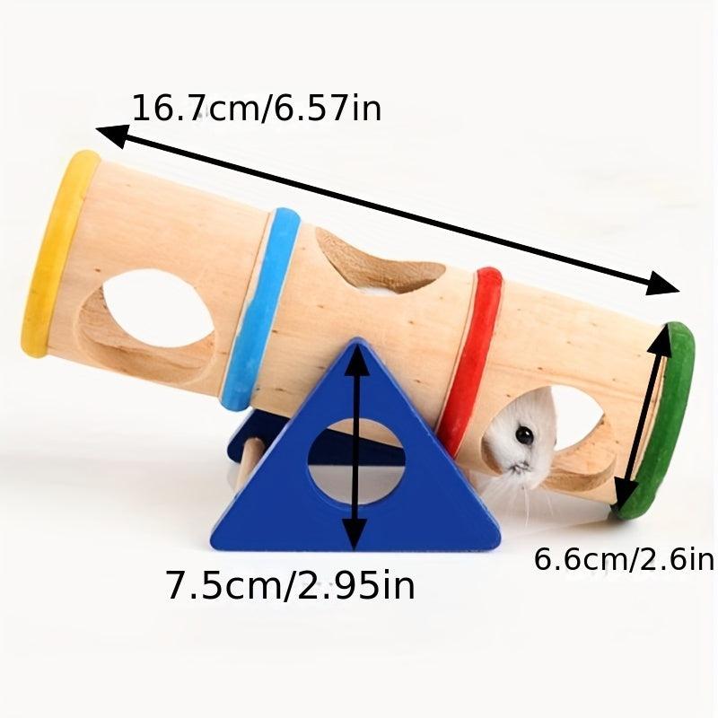 Rainbow Hamster House with Seasaw Swing Toy