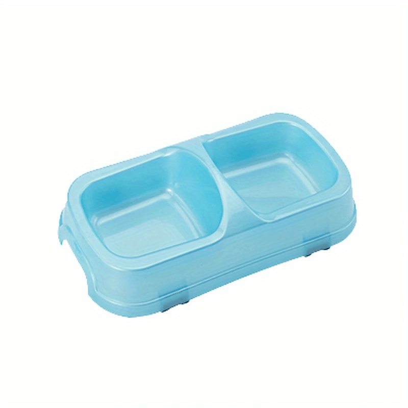 Colorful Transparent Double Bowl Dog and Cat Food Bowl