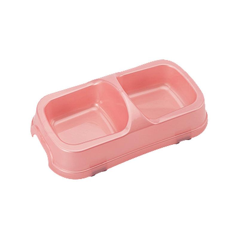 Colorful Transparent Double Bowl Dog and Cat Food Bowl