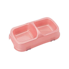 Colorful Transparent Double Bowl Dog and Cat Food Bowl