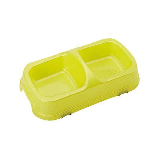 Colorful Transparent Double Bowl Dog and Cat Food Bowl