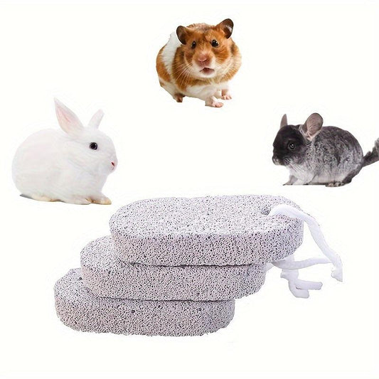 3pcs Hamster Natural Mineral Molar Stones Dental Care Toy For Small Pets