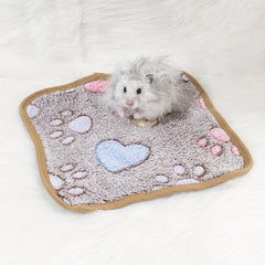 Pet Cartoon Print Mat Blanket for Small Animals Rabbit Guinea Pig Hamster