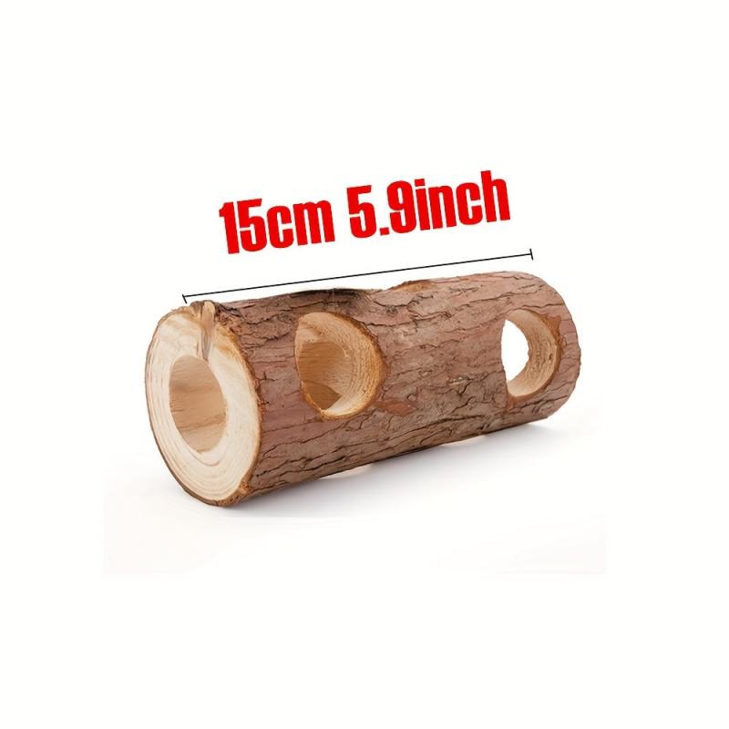 Wooden Hamster Tunnel Toy Forest Hollow Trunk Chew Toy