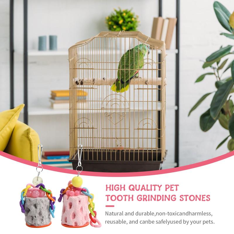 2pcs Parrot Chew Toys Natural Bird Beak Calcium Treats