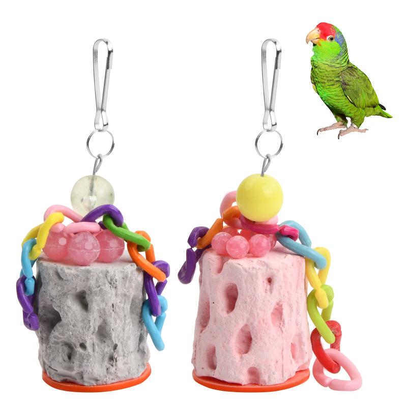 2pcs Parrot Chew Toys Natural Bird Beak Calcium Treats